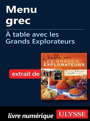 cover image of Menu grec--À table avec les Grands Explorateurs